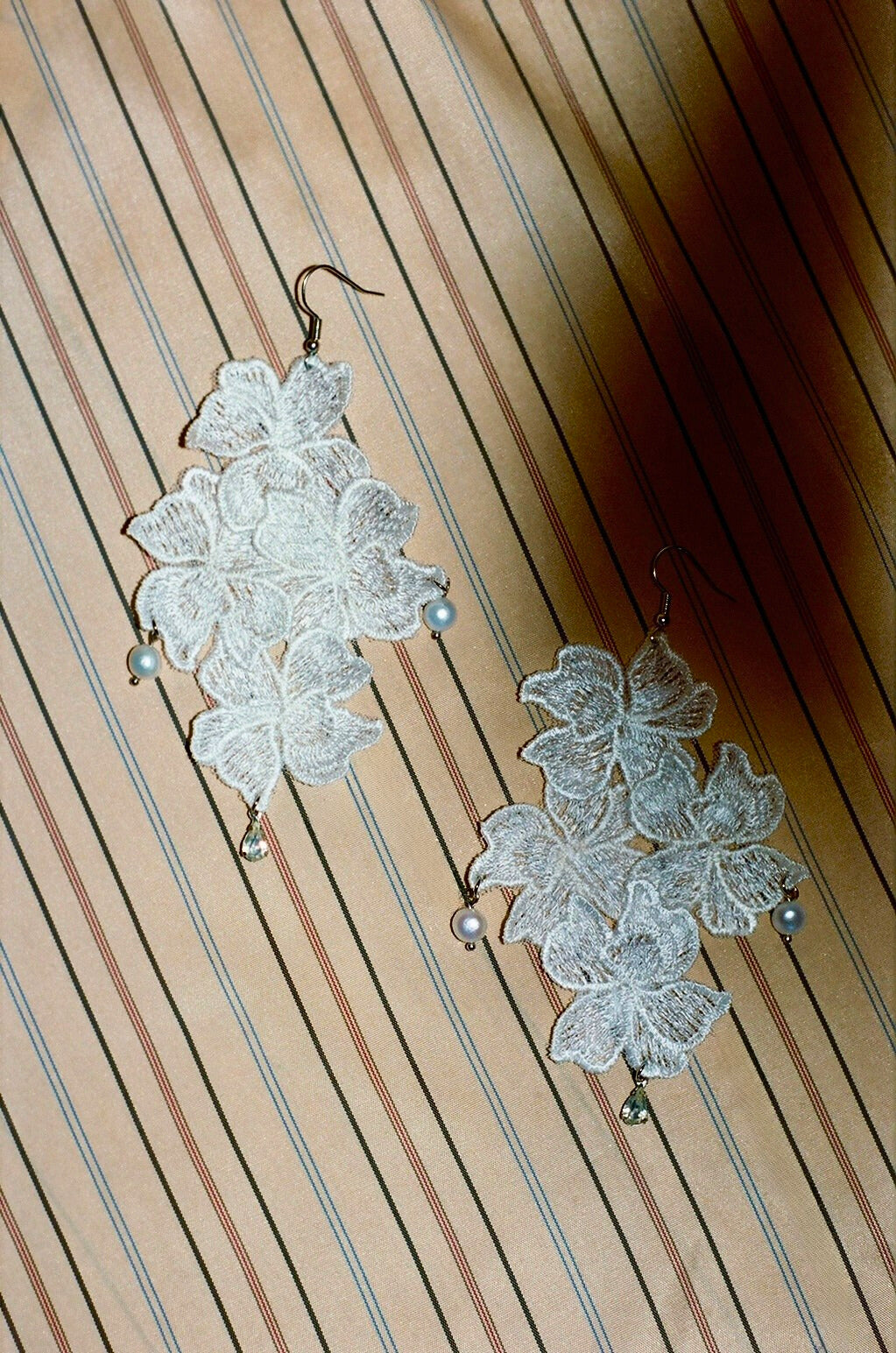 Lace Applique Jewel Drop Earrings