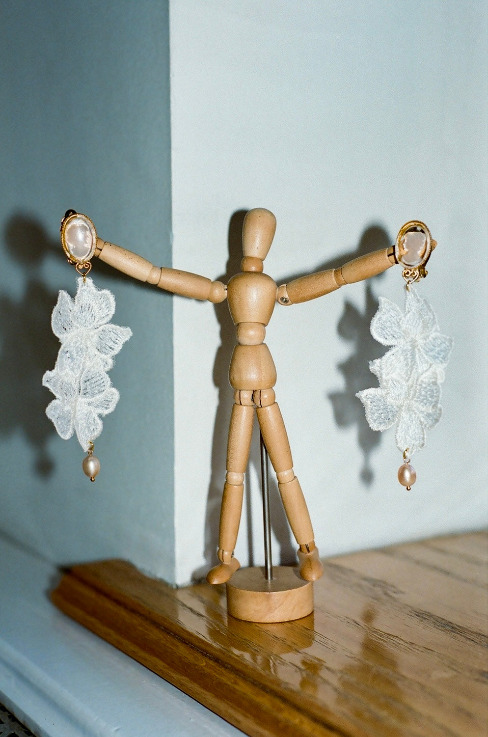 Cameo Lace Applique Earrings