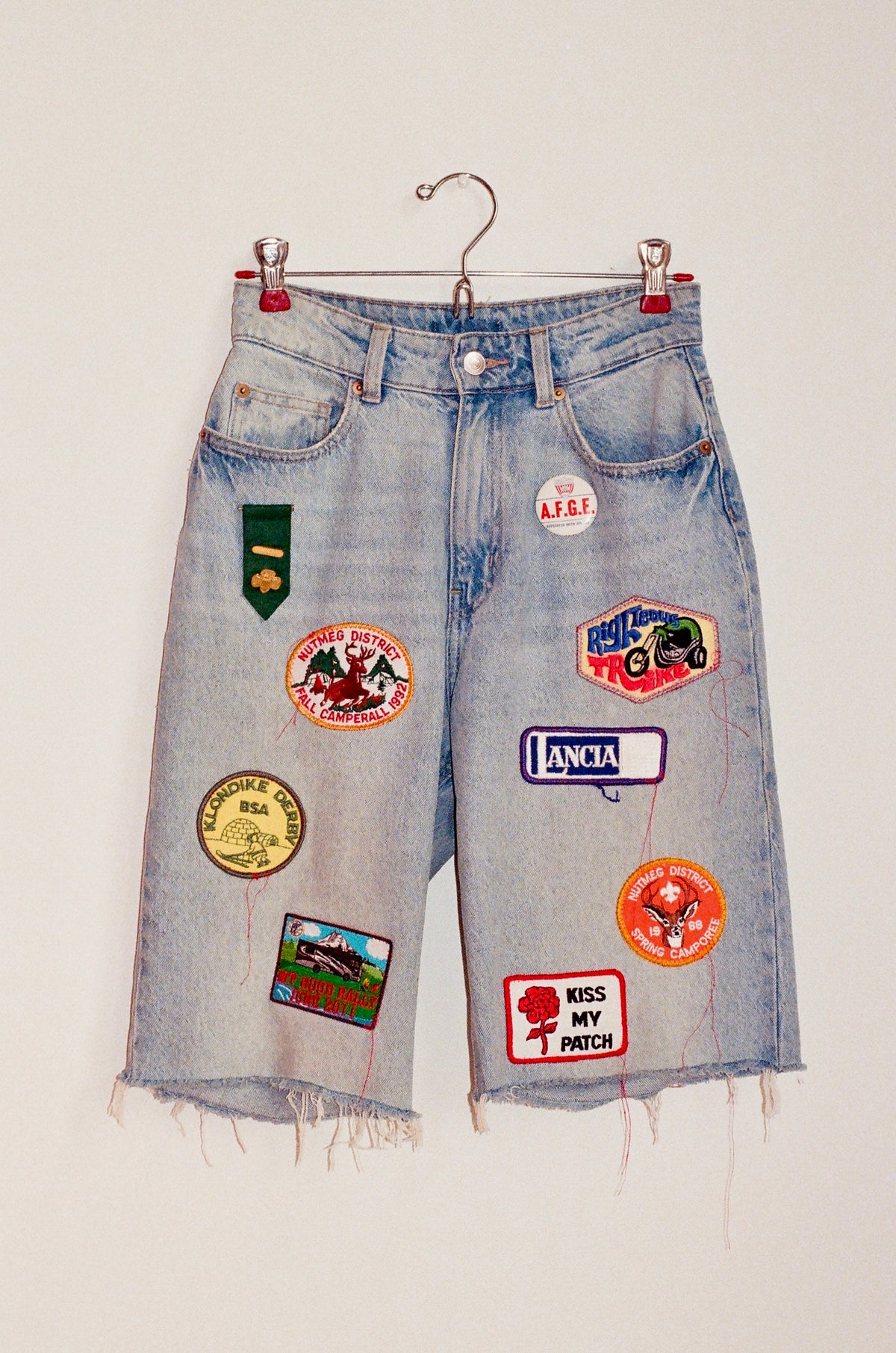 Kiss My Patch Vintage Patch Collage Shorts - Size 25 / X-Small