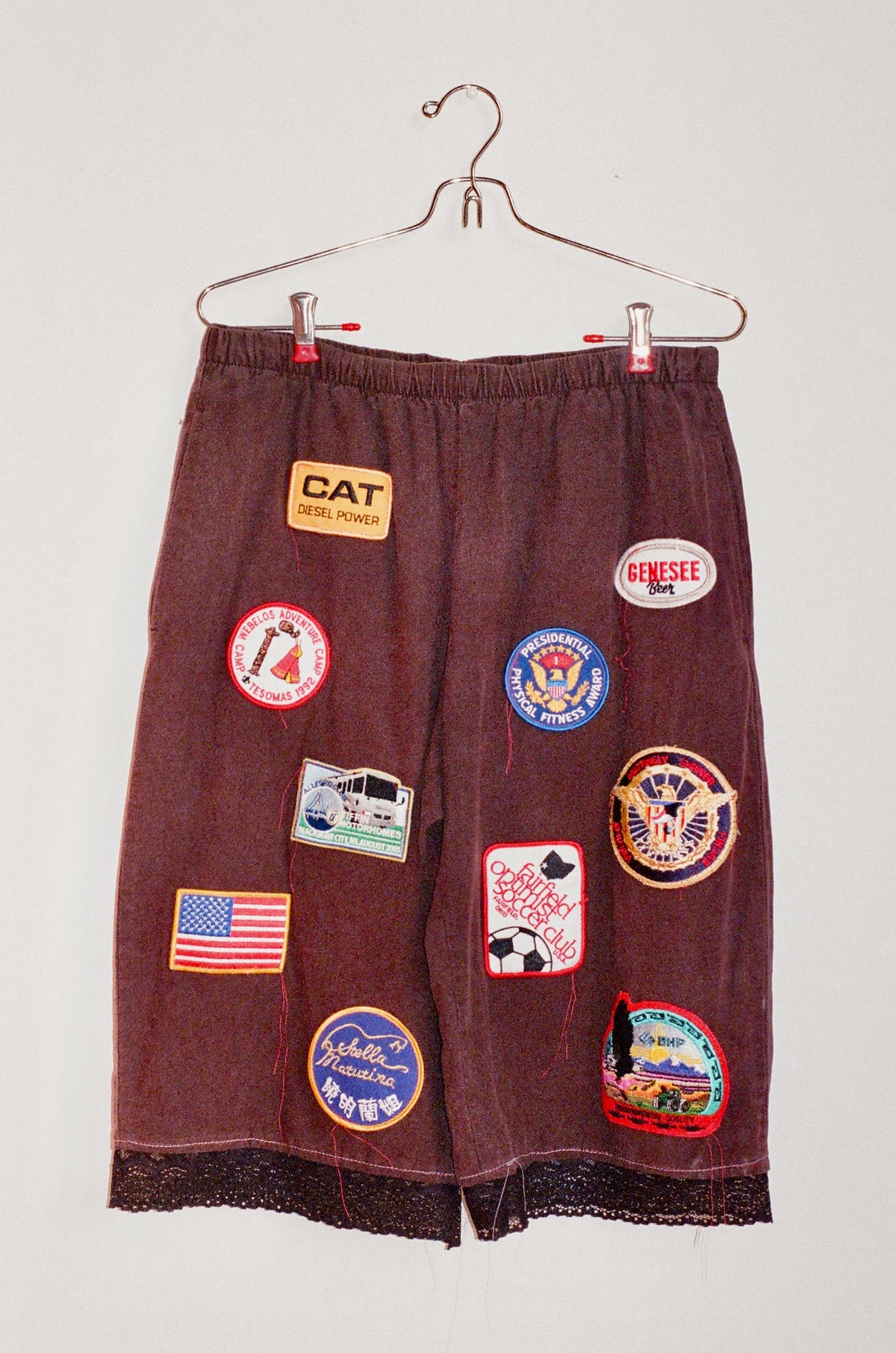 Optimist Vintage Patch Collage Shorts - Size Medium
