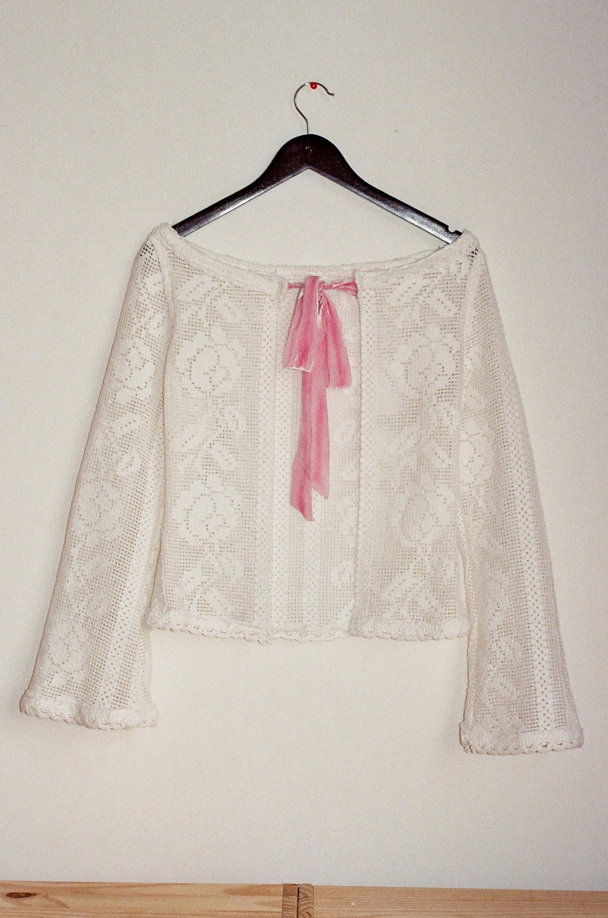 Vintage Lace Rework Bell Sleeve Top - Size X-Small