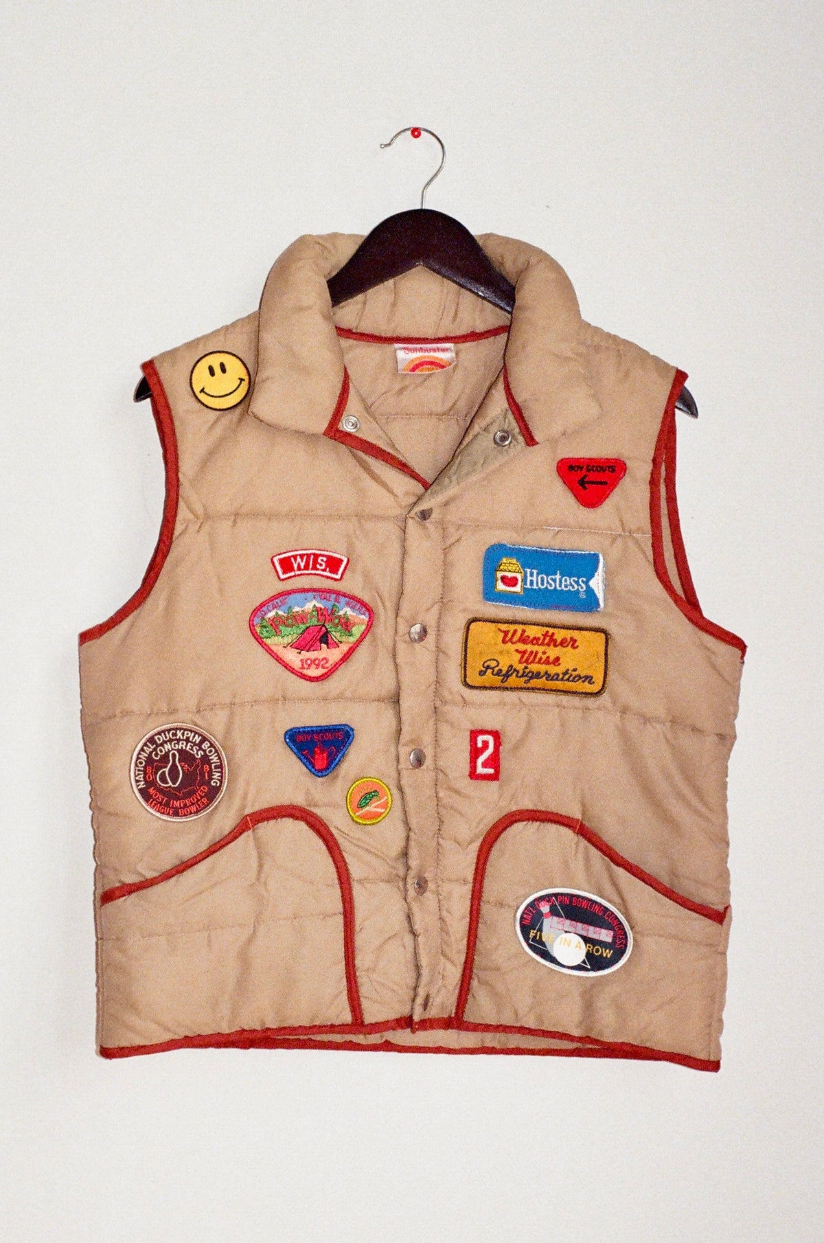 Sunbuster Vintage Patch Collage Vest - Size Small