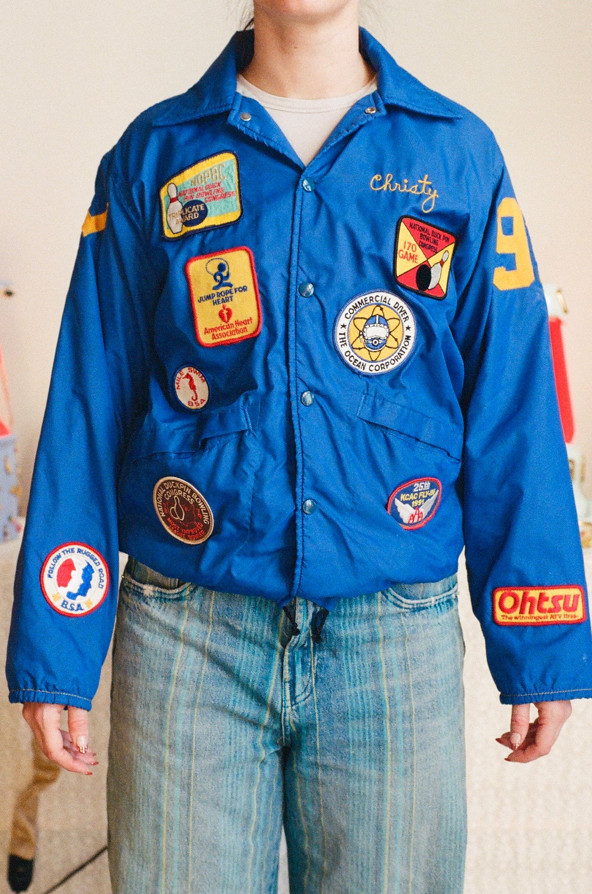 Cheerleader Vintage Patch Collage Jacket - Size Medium