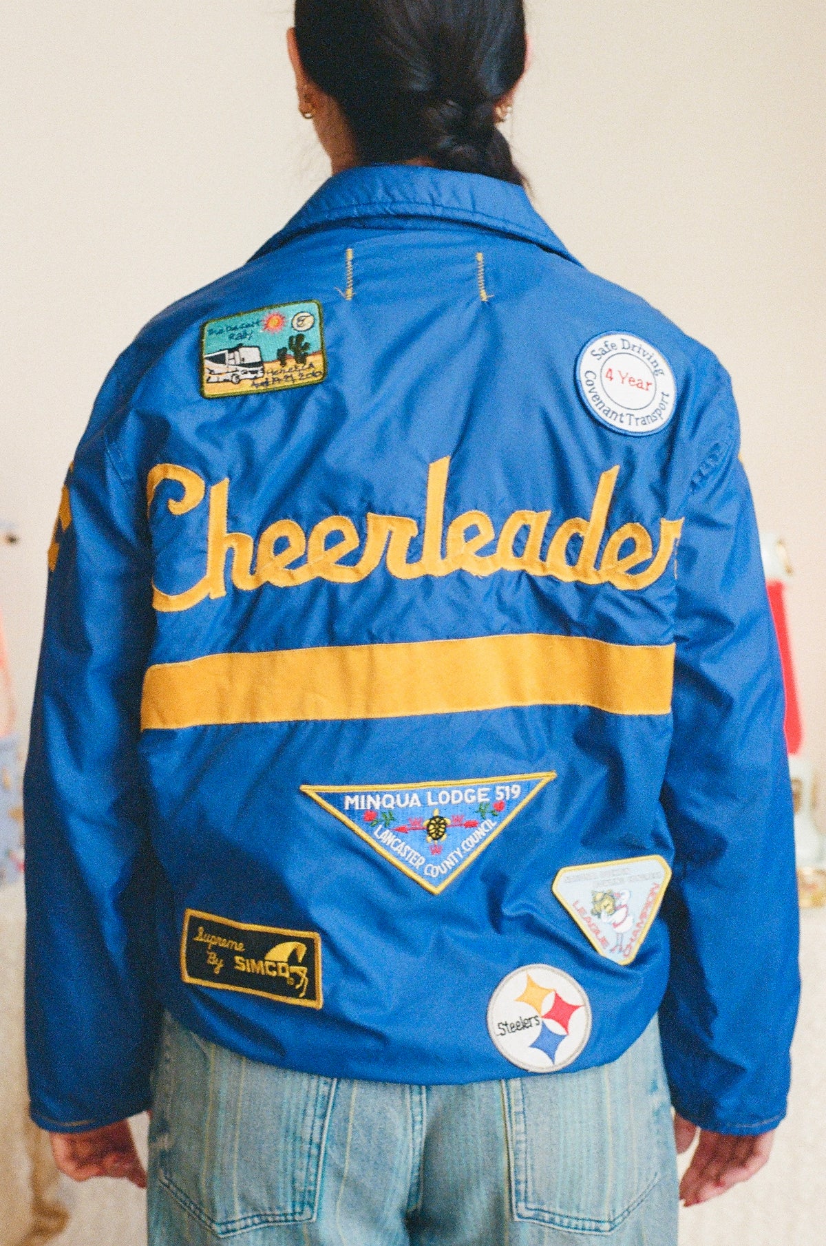 Cheerleader Vintage Patch Collage Jacket - Size Medium