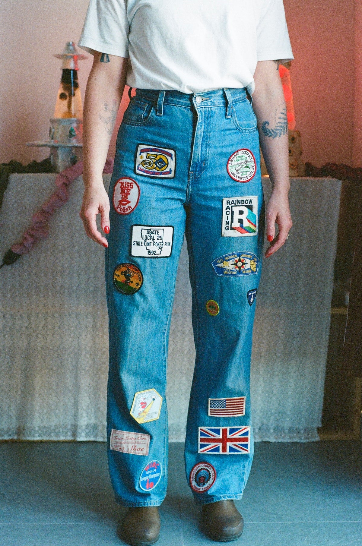 Poker Run Patch Collage Jeans - Size 25