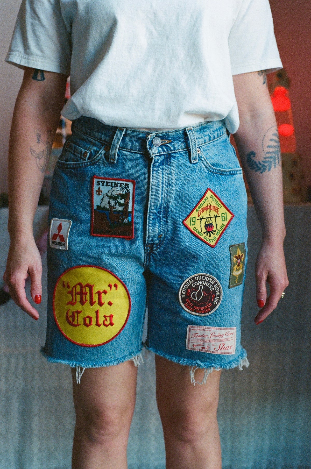 Mr. Cola Vintage Patch Collage Shorts - Size 27 / Small