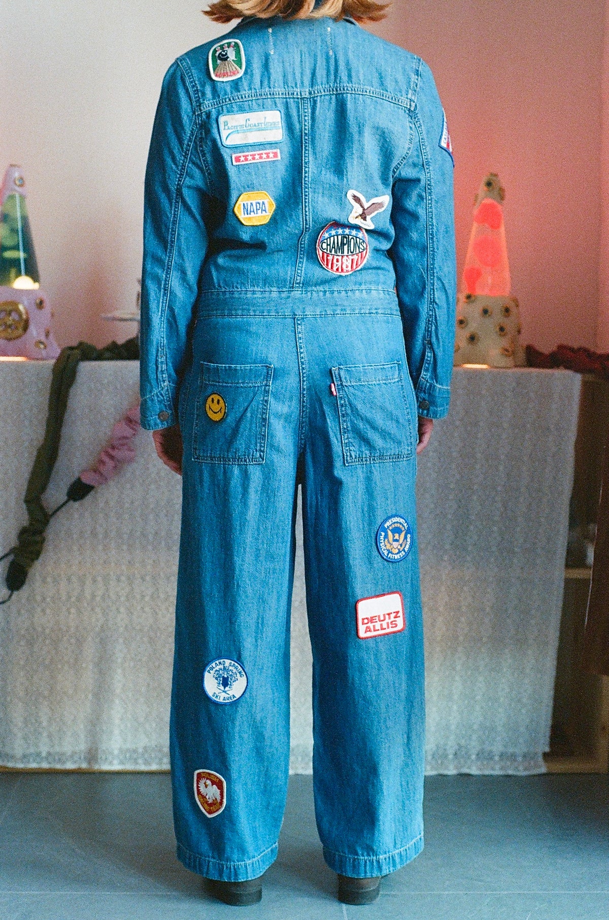Las Vegas Vintage Patch Collage Coveralls - Size X-Small